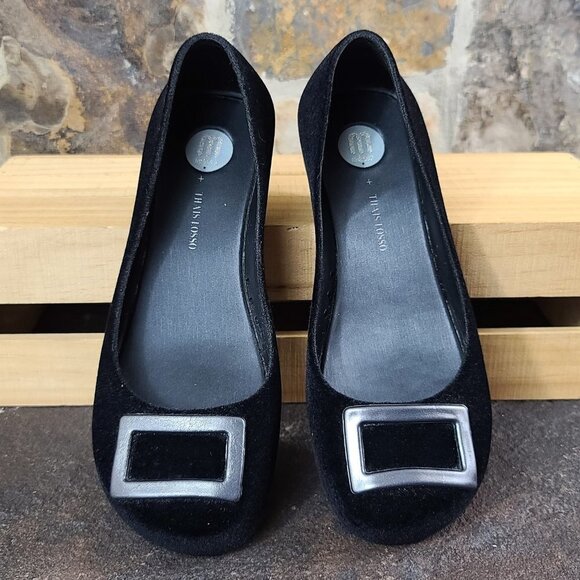 Melissa + Thais Losso Severine Velvet Flats 6 - Picture 1 of 8